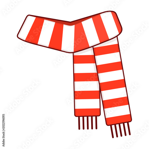Red and White Striped Scarf illustration cartoon cute