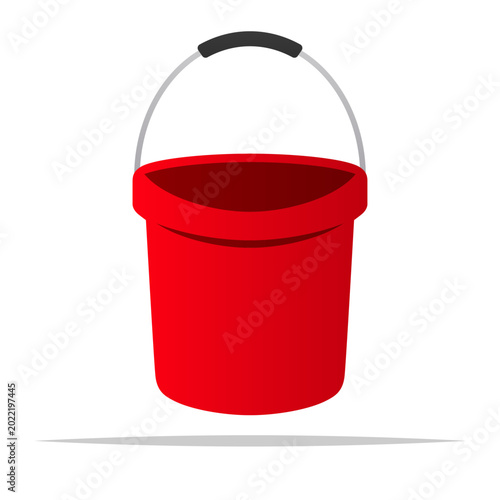Cartoon red bucket vector isolated illustration