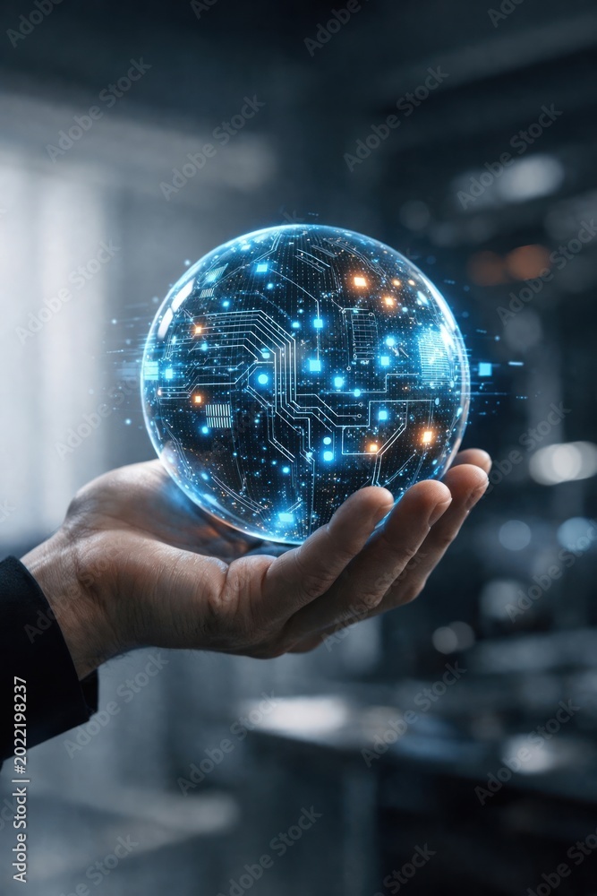 Fototapeta premium Futuristic digital sphere technology