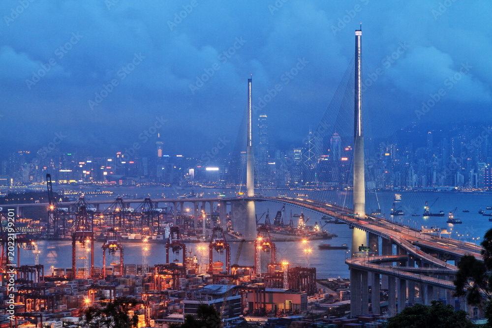 Fototapeta premium night view of the city of hong Kong