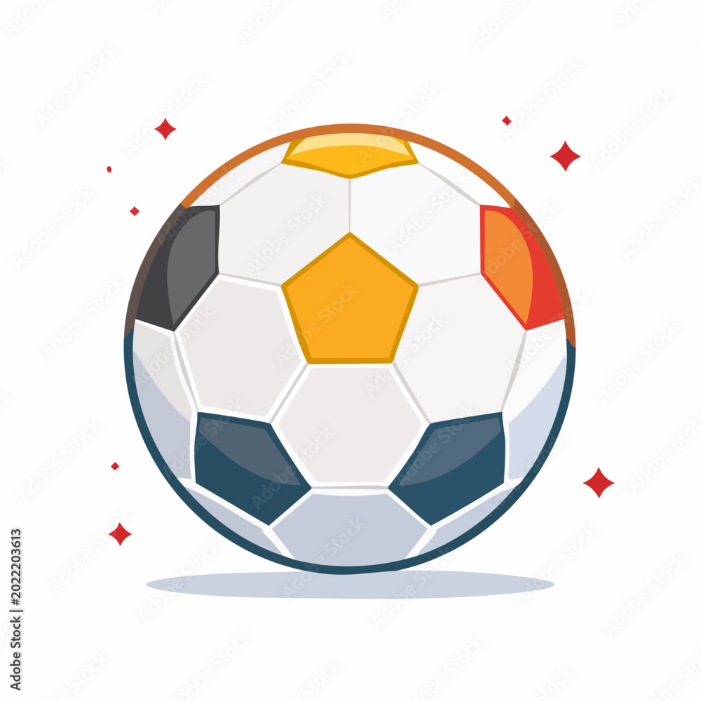 Fototapeta premium Stylized Soccer Ball Illustration