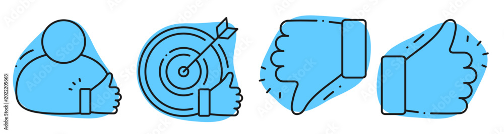 Φωτογραφία User icons showing approval and disapproval on white background