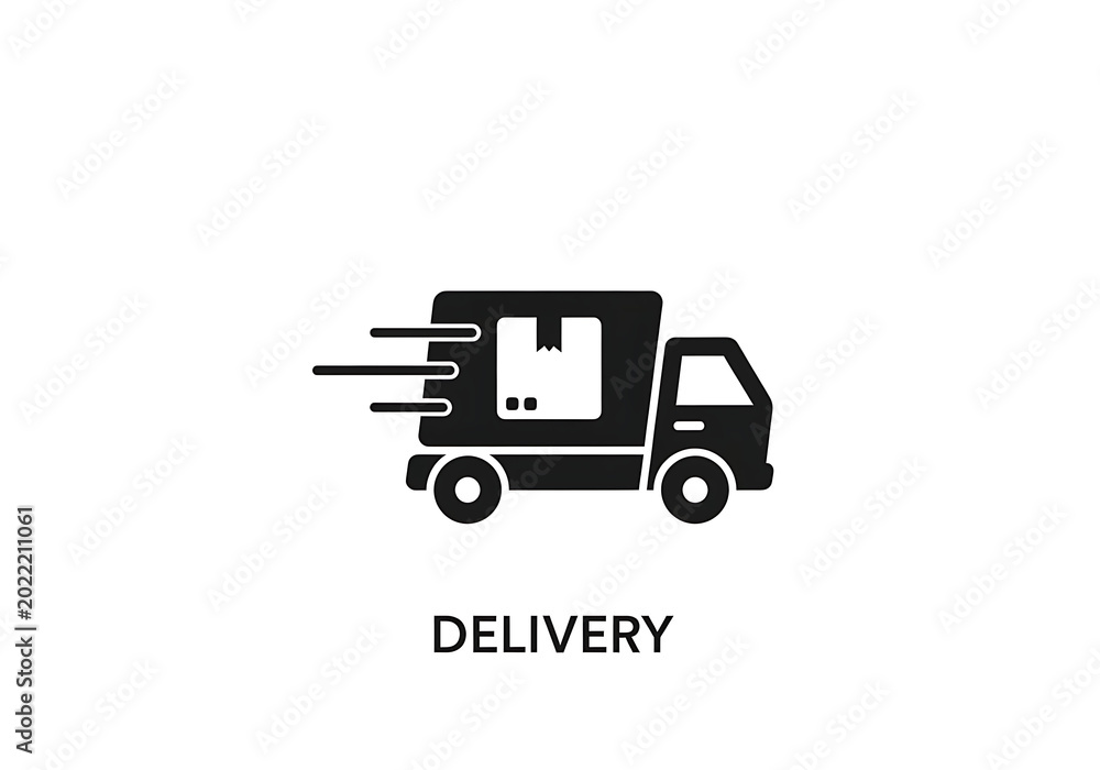 Fototapeta premium Delivery truck icon, fast shipping symbol, vector illustration isolated on white background