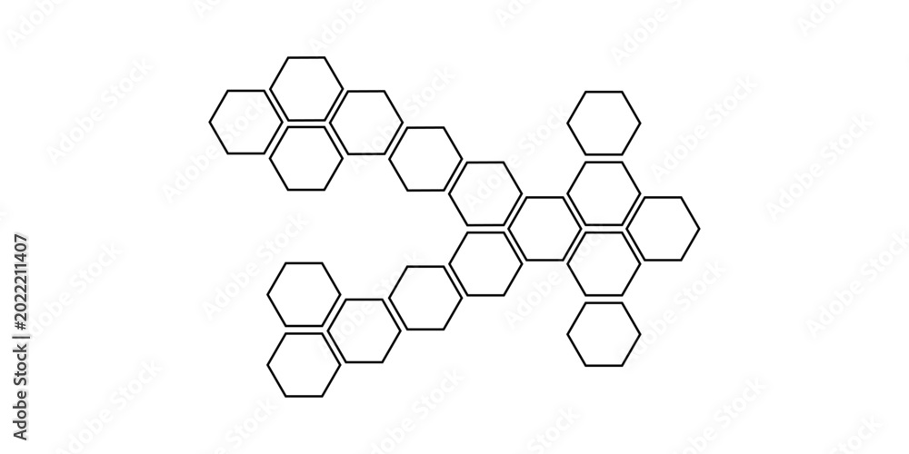 Fototapeta premium Geometric honeycomb design features a network of interconnected hexagonal shapes, showcasing intricate patterns and symmetrical structures.