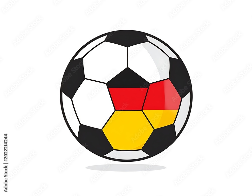 Fototapeta premium A soccer ball with a German flag design on its surface