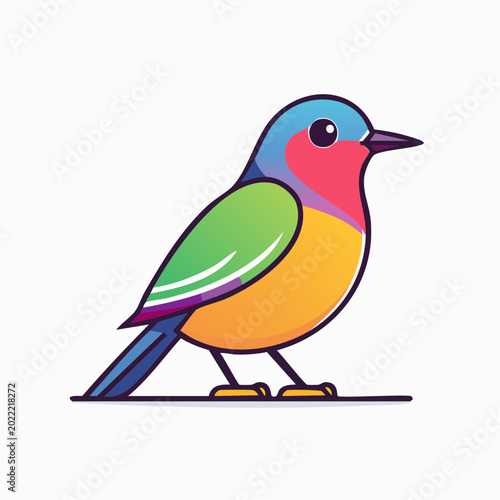 Colorful stylized bird illustration