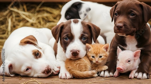 Heartwarming scene of homeless animals seeking comfort together