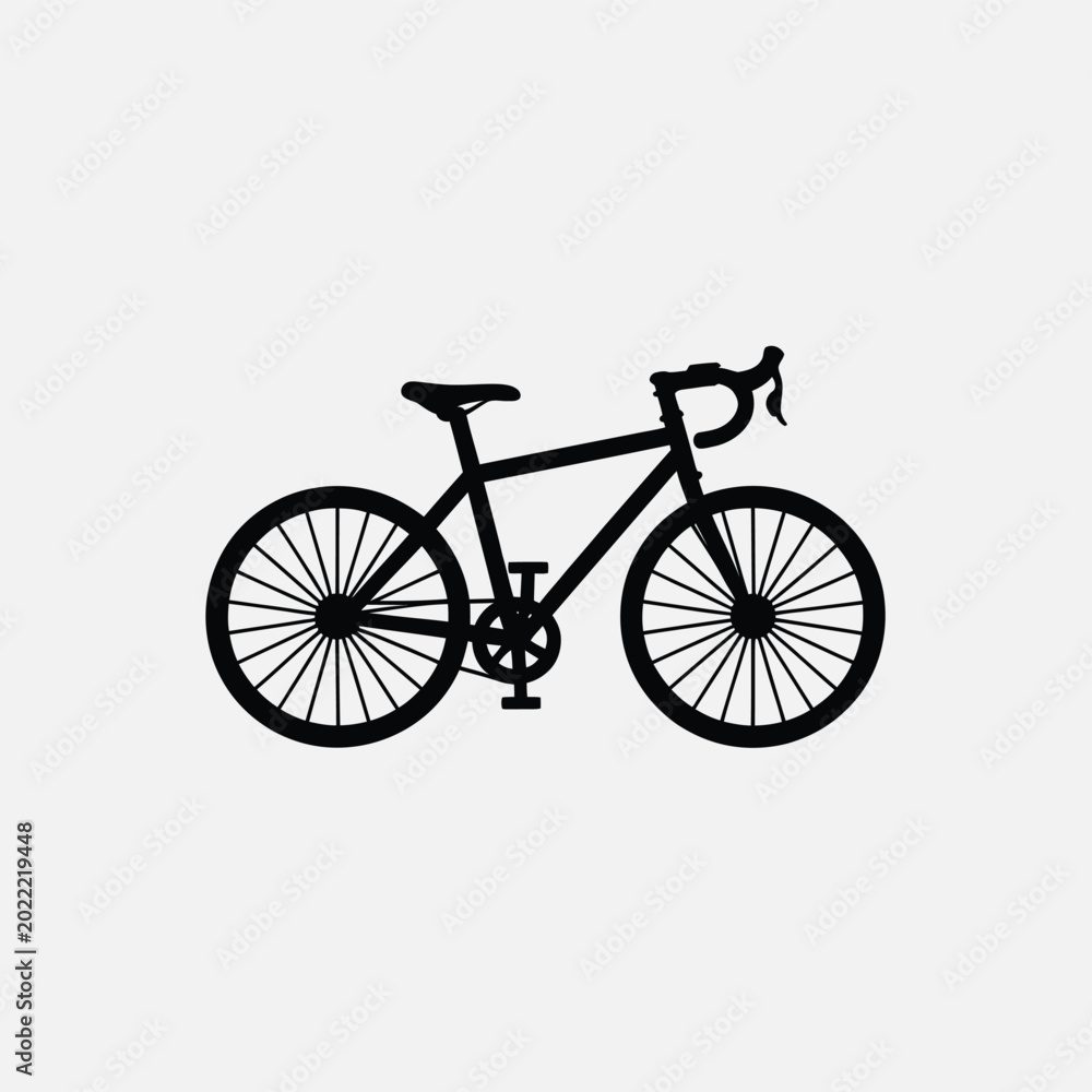 Fototapeta premium bicycle silhouette icon on a light gray background