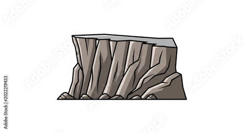 Fotografie Illustration of a sheer cliff face with rocky base.
