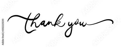 Thank You card. Hand drawn positive quote. Modern brush calligraphy. Isolated on white background