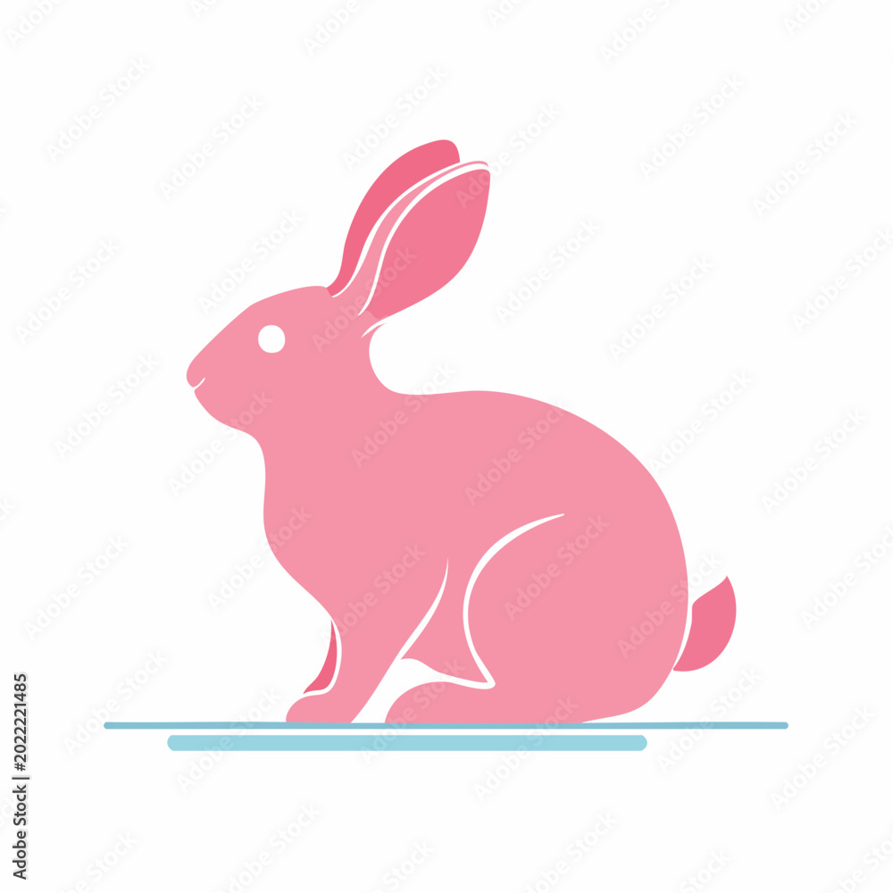 Obraz premium Pink Rabbit Icon