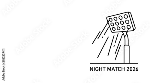 Obraz na płótnie Minimalist line art icon of a stadium floodlight for a night match