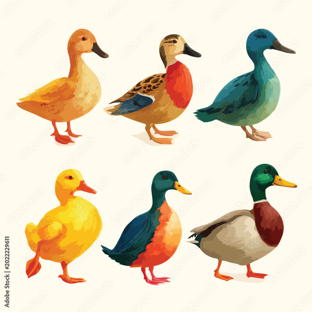 Obraz premium set of ducks