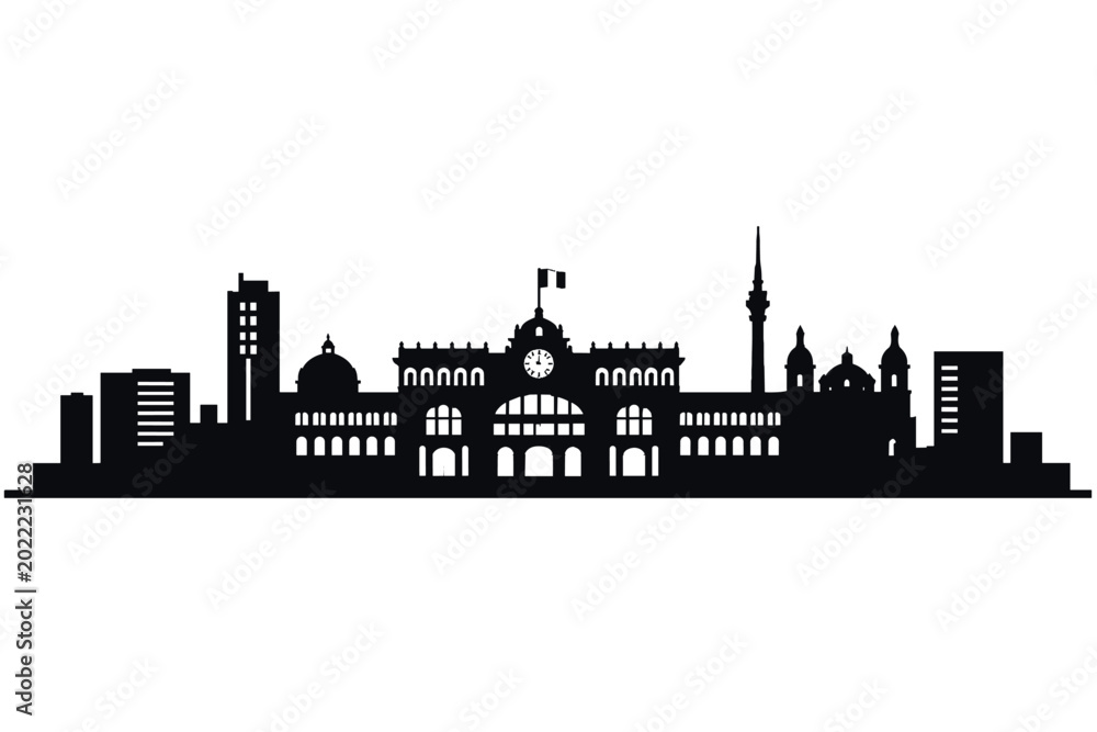 Obraz premium Guatemala City Skyline Silhouette Vector Illustration