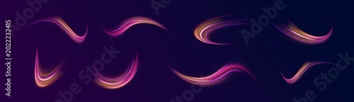 Bild auf Leinwand Motion blur city lights form abstract speed river