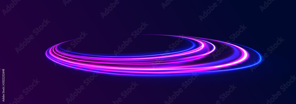Fototapeta premium Transparent background laser wave flows with blue glow. Smooth vector airflow forms dynamic streak pattern. Modern tech motion effect design.
