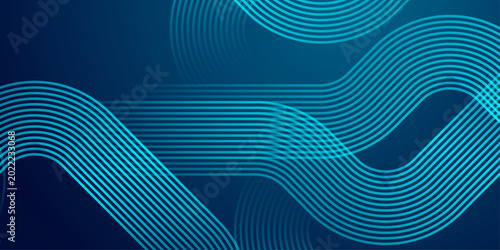 Quadro su tela Dynamic blue background with interwoven glowing lines creating an abstract pattern
