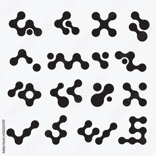 Abstract Y2K Liquid Blob Shapes Vector Set with Futuristic Organic Elements