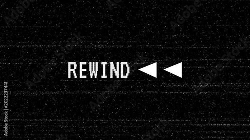 Horizontal grain scratch rewind text with alpha channel. 4K video animation