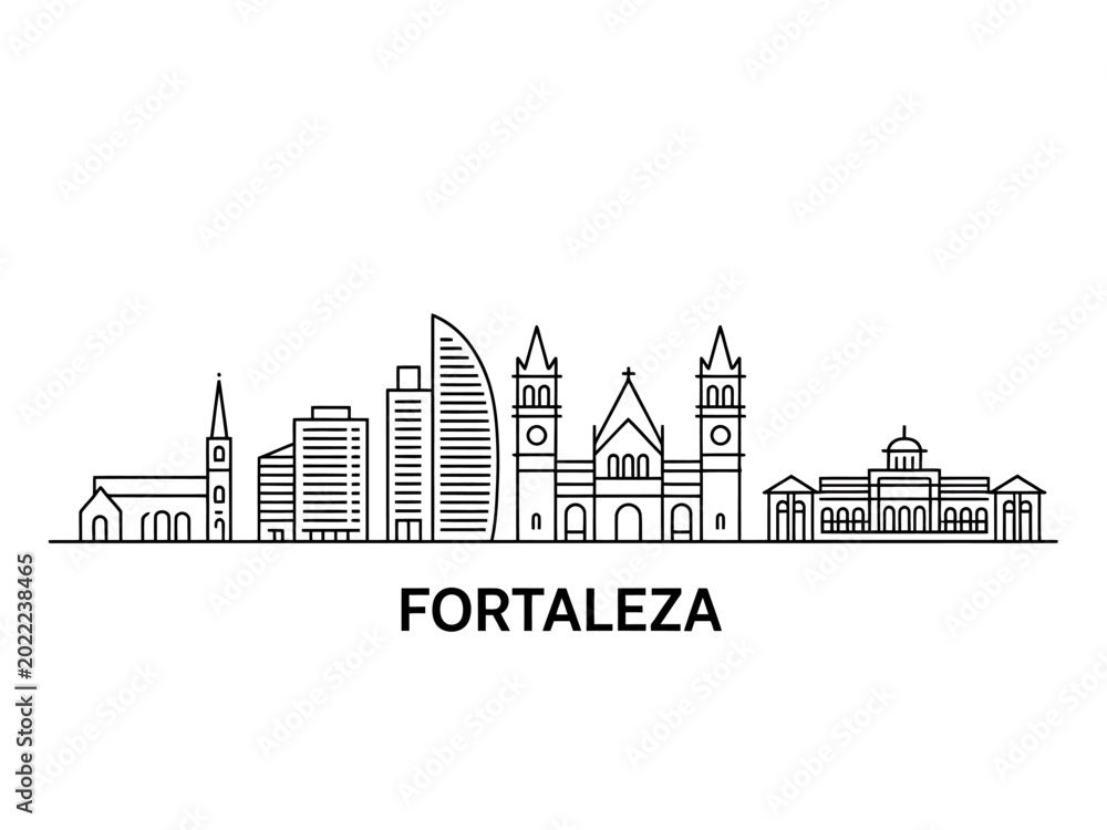 Obraz premium Fortaleza city skyline with various buildings and towers urban landscape