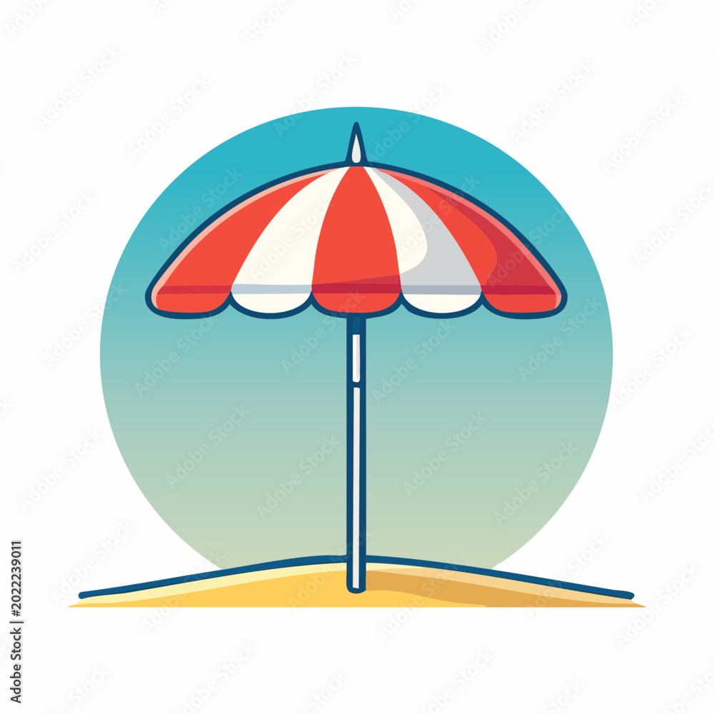 Obraz premium Beach Umbrella Illustration