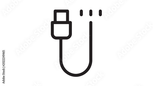 Canvastavla Charging plug icon with three prongs and stylized cord for clean technology inte