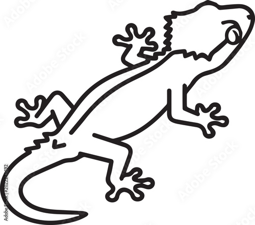 Minimalist Crested Gecko Full-Body Vector Icon for Reptile Enthusiasts, Herpetology Guides, Wildlife Education, Pet Care Apps, Zoological Studies, Nature Conservation Infographics, Lizard