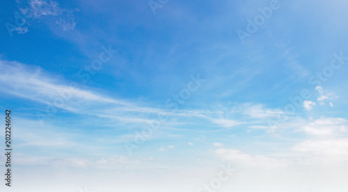 Fotografía Soft wisps drift through vast blue skies