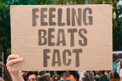 Bilde på lerret "Feeling Beats Fact" Emotional resonance overrides factual evidence when people form beliefs