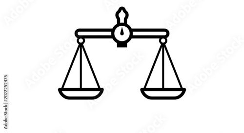 Photos This vector image of a balance scale represents legal justice, financial stability, and the conceptual weight of comparative evidence in a judicial system