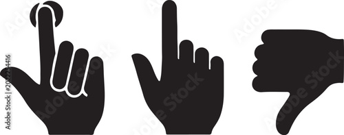 Foto Hand gestures set with okay thumbs up and thumbs down symbols