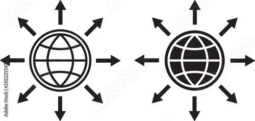 Quadro su tela worldwide distribution symbol