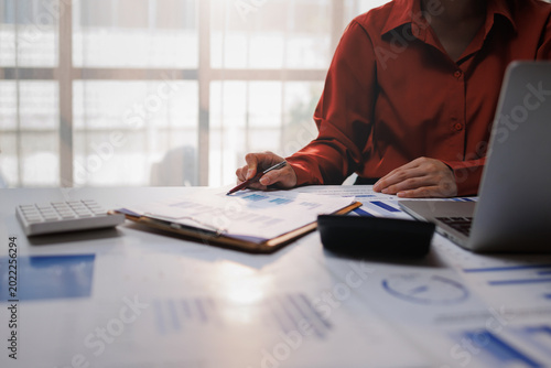 Financial Business analyze the graph of the company's performance to create profits and growth, Market research reports and income statistics, Financial and Accounting concept.
