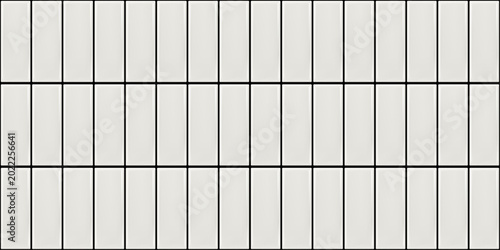 Photos White ceramic subway tile texture with realistic 3d black grout pattern