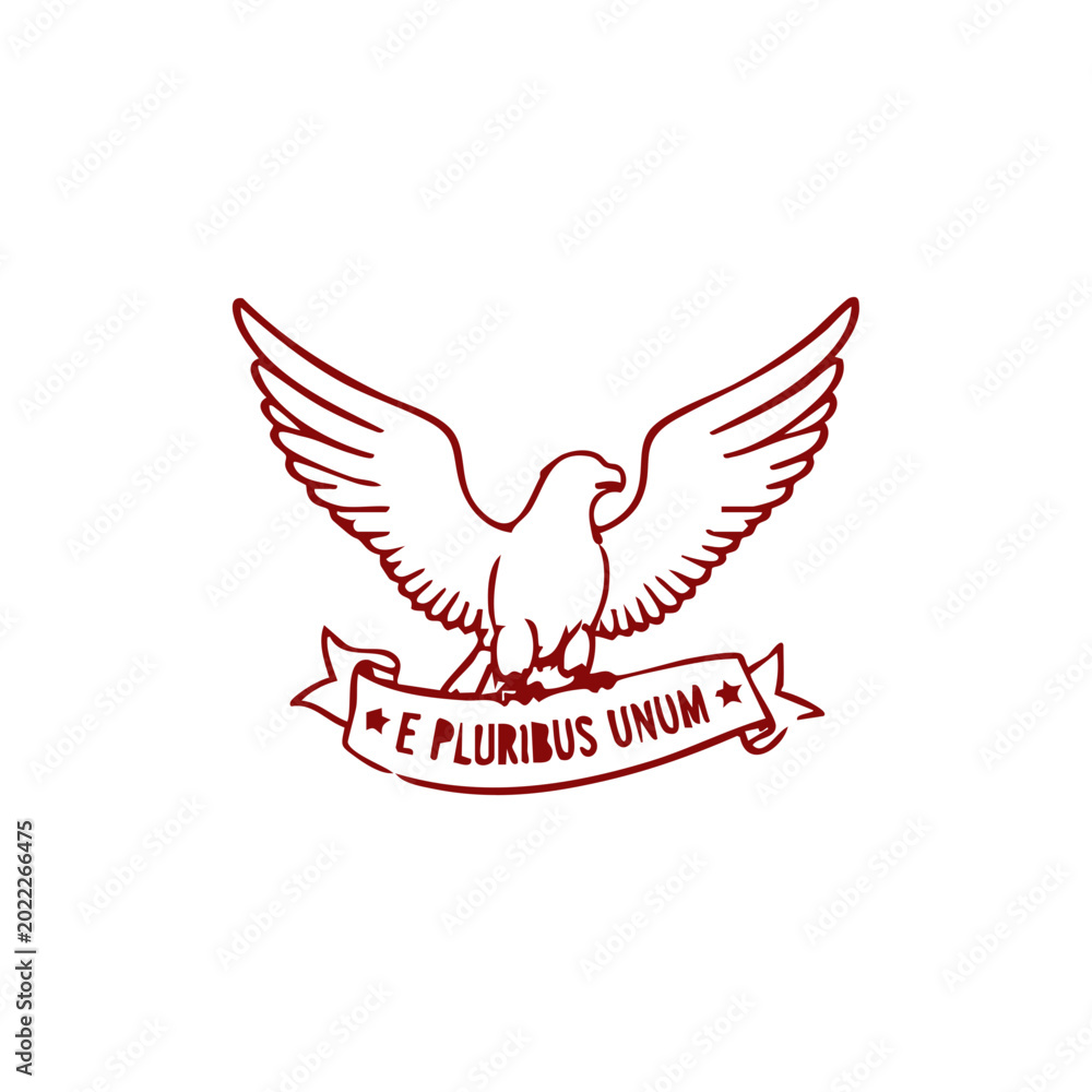 Naklejka premium American Eagle Emblem Doodle