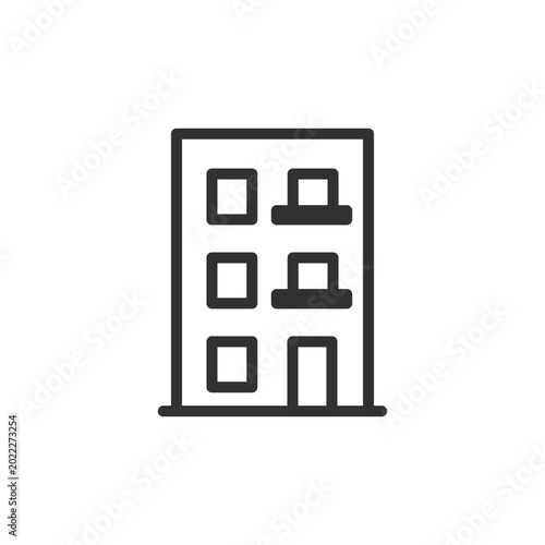 Building, linear style icon. Office property and urban infrastructure. Editable stroke width.