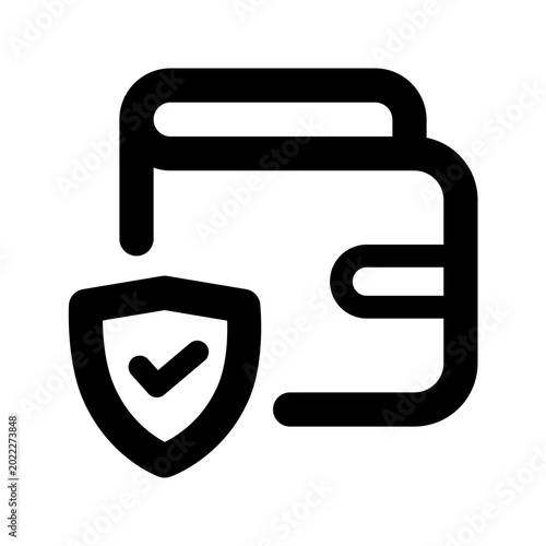 Wallet icon. finance, money, safe, business, payment, currency, security, protection, secure. Vector Icon Illustration
