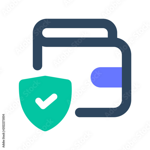 Wallet icon. finance, money, safe, business, payment, currency, security, protection, secure. Vector Icon Illustration