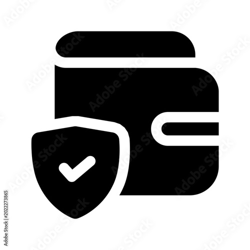 Wallet icon. finance, money, safe, business, payment, currency, security, protection, secure. Vector Icon Illustration