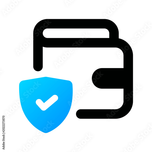Wallet icon. finance, money, safe, business, payment, currency, security, protection, secure. Vector Icon Illustration