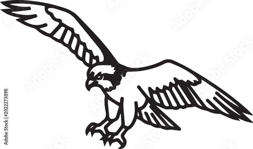 Fotografie Minimalist Osprey Bird Full-Body Vector Icon for Nature Conservation, Wildlife R