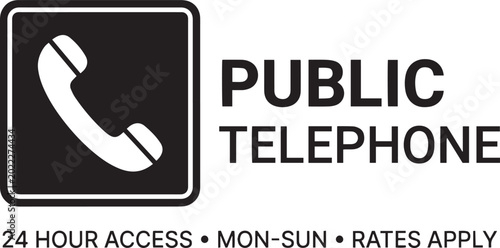 Tableau sur toile Public telephone icon sign board communication vector symbol