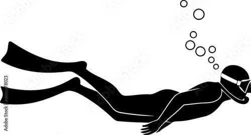 Scuba diver silhouette illustration