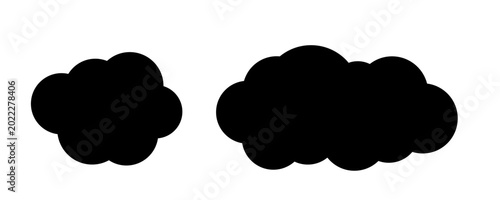 Black cloud icon, weather symbol