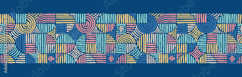 Photos Hand drawn abstract seamless pattern, geometric background, simple style - great