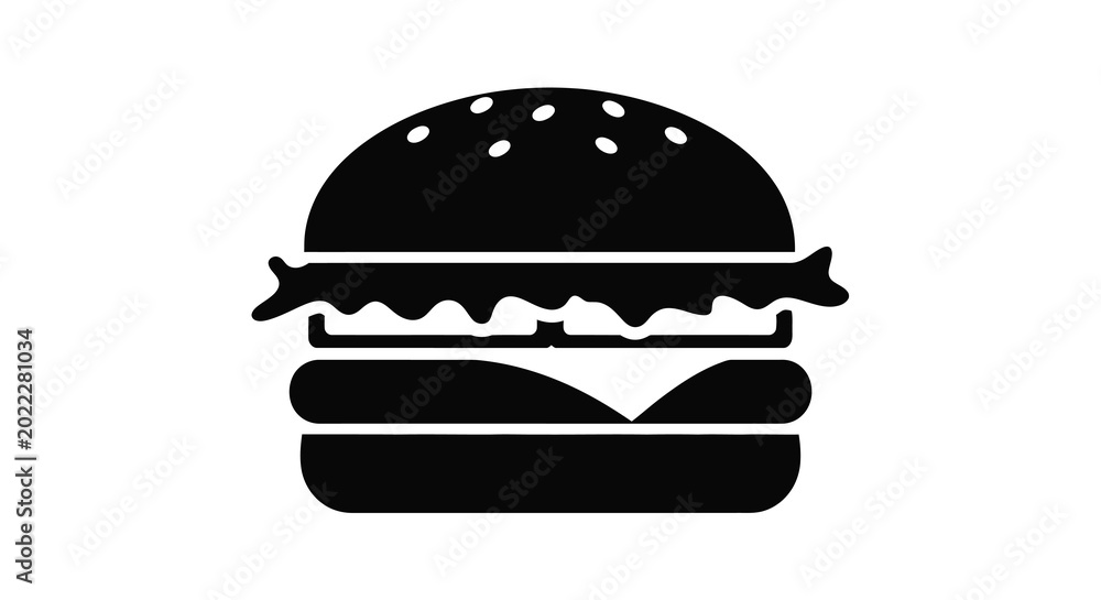 Fototapeta premium hamburger silhouette on transparent background high quality professional