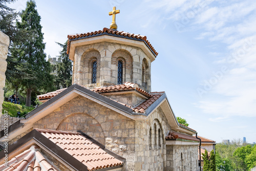 Quadro su tela The architecture of Ruzica Church, a Serbian Orthodox church located in the Belgrade Fortress, above the Rivers Sava and Danube, Serbia