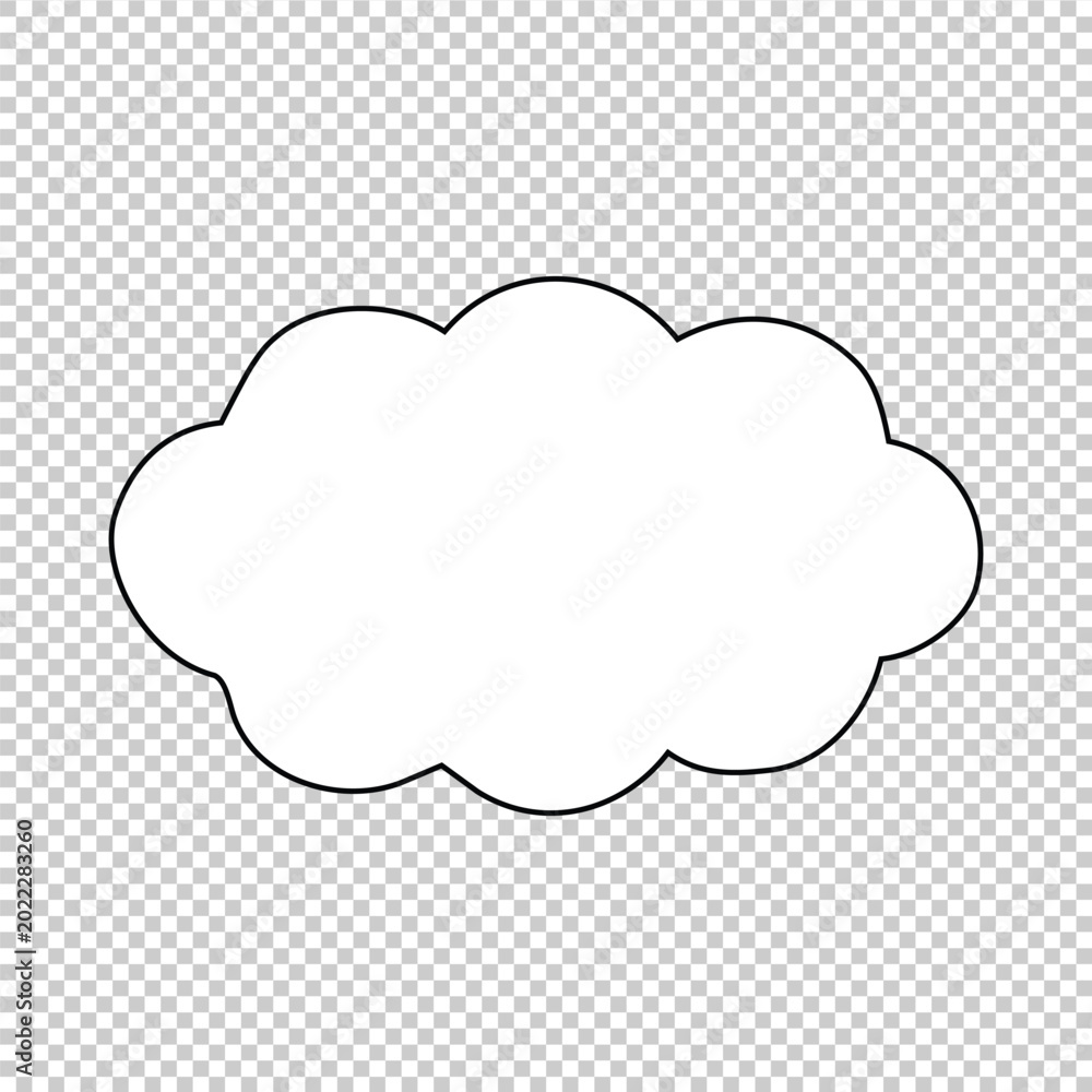 Obraz premium Minimalist cloud shape outline illustration