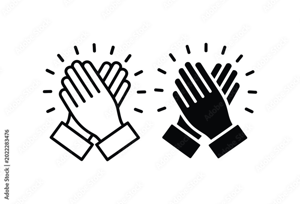 Obraz premium Clapping hands icon set for applause and celebration with clapping