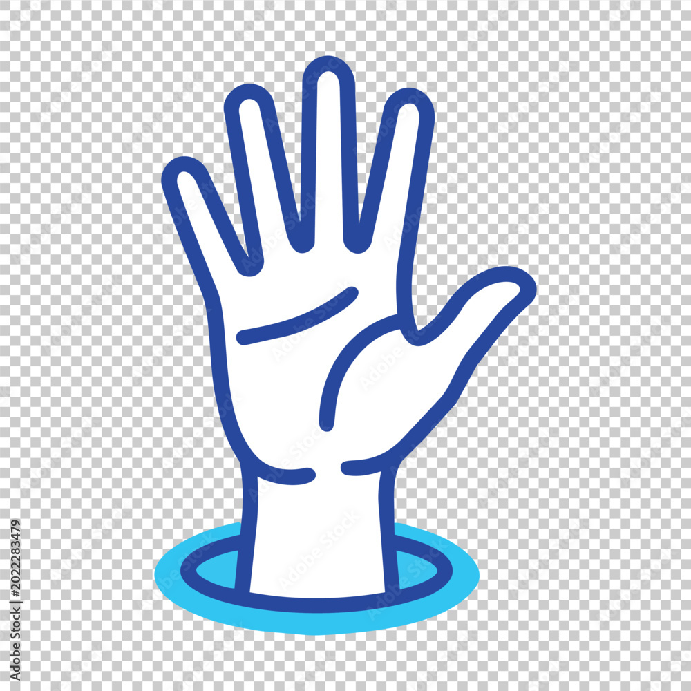 Obraz premium Hand in blue glove